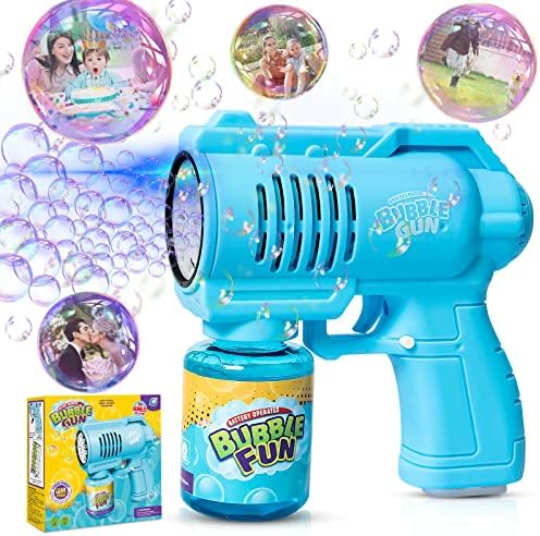 Panacare Seifenblasenpistolen, Seifenblasenmaschine Gun Kinder 10000+ Blasen/Minute mit 130ML Seifenblasenlösung, Bubble Machine Geschenk für Kinder/Geburtstag/Party, Bubble Gun
