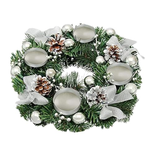 Weihnachtskranz Kerzenhalter, 30 cm Künstlicher Adventskranz Mit Kerzenhaltern, Weihnachts-Advents-Kerzenhalter, Adventskranz Kerzenhalter Weihnachtsdeko