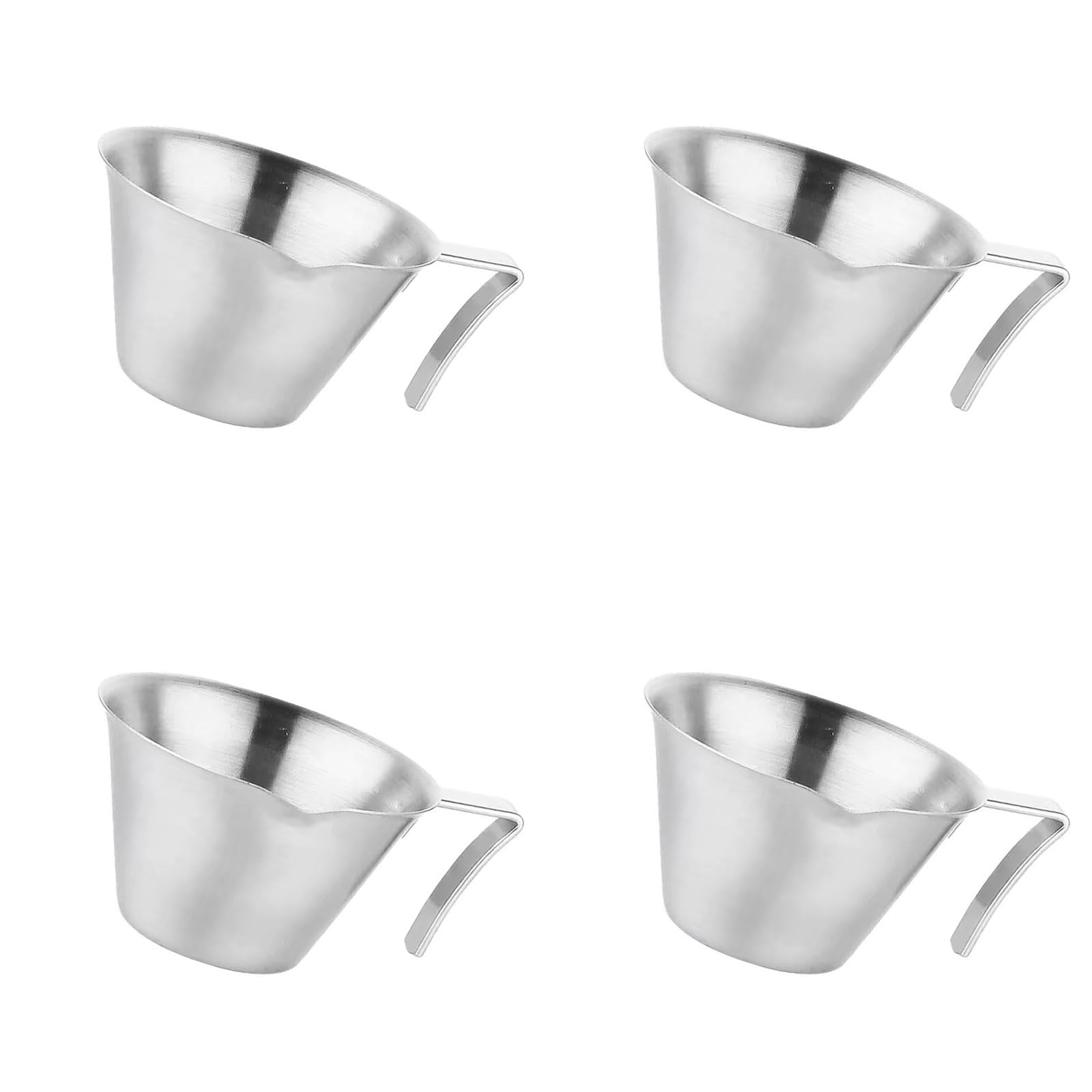 Hsioluted 4Pcs Stainless Steels Espresso Coffee Cup Practical Ounces Cup with Scale Thickened Coffee Measuring Espresso Measuring with Handle