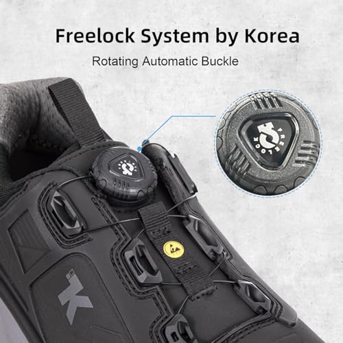 ESD Shoes for Men, Alloy Toe Safety Freelock Fit Quick Lacing System Static Proof, Waterproof, Puncture Proof, Oil and Slip Resistant, Lightweight Industrial Work Shoe Sneakers2