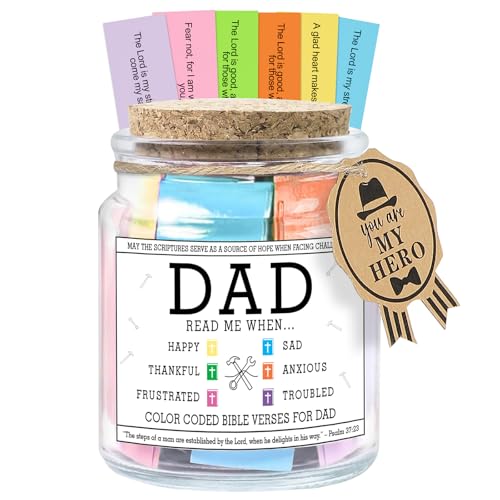 Bible Verse Jar for Father's Day Gifts, Birthday Gifts for