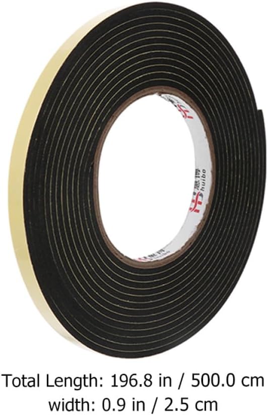 8 Rolls Black EVA Foam Seal Tape for Soundproofing and Sealing