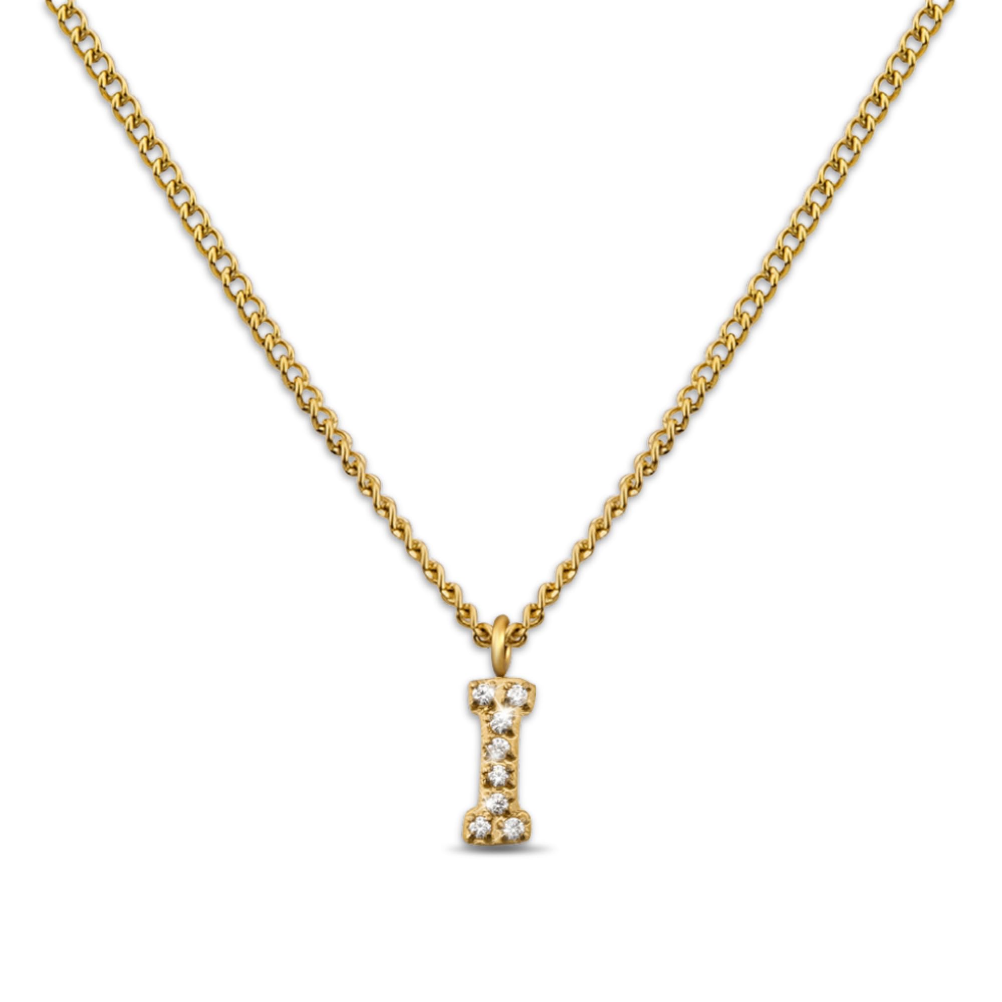 GD GOOD.designs Kette Buchstabe Gold für Damen | 18K vergoldete Halskette mit Zirkonia Initialien | Goldene 316L Edelstahl Buchstabenkette