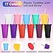 24 Pack Plastic Tumblers with Lids and Straw, Reusable Cups with Lids and Straws Colorful Cups for Cold Drink Iced Coffee, Plastic Tumbler Bulk for Party Birthday Gifts (24 oz, Stylish Colors)
