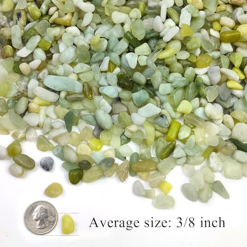 Image of 5LB Succulent Jade Pebbles, 3 /8 Inch Natural Decorative Polished Stones, River Rocks for Vase, Flowerpot, Indoor and Garden Decoration