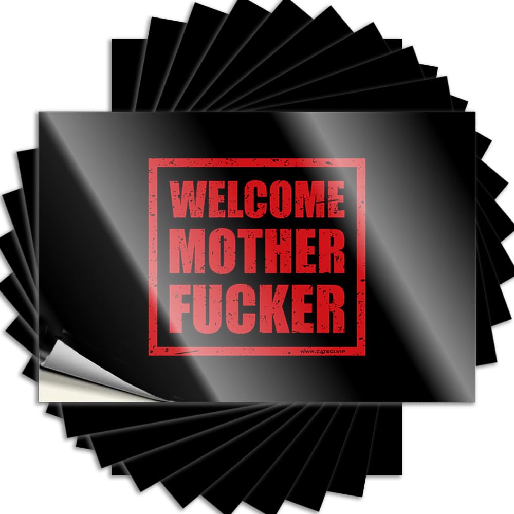 Label Boat Graphic Welcome Mother Fucker - Funny Outdoor Tiny for Adult Clear Print | Door Decals Peel and Stick(12X18CM-6Pcs)
