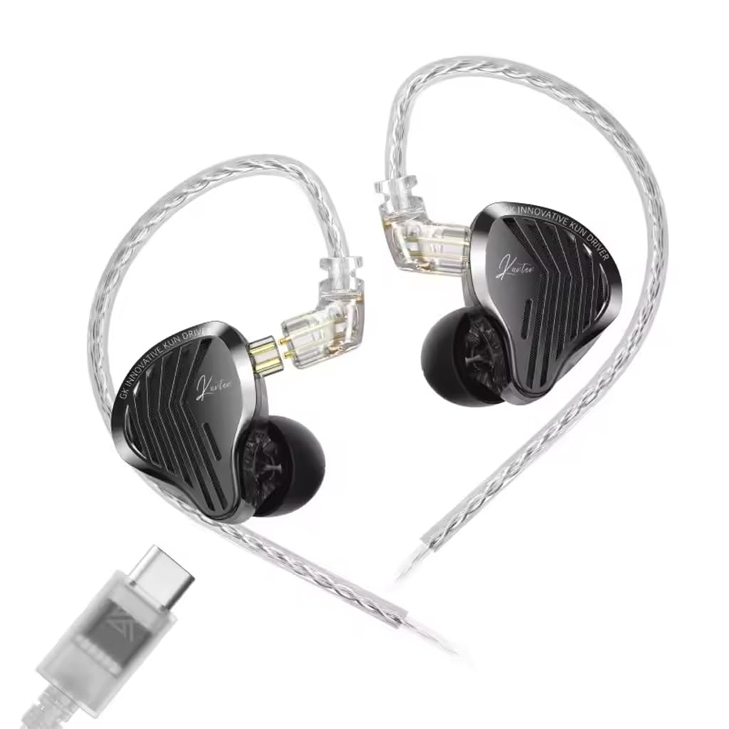 GK KUNTEN Dynamic In-Ear Monitor Wired IEM, 10mm Super-Linear DD Driver, Polymer-Resin Diaphragm, Resin Shell with Metal Faceplate, Silver-Plated Detachable Cable with Type-C Termination Plug-image-27