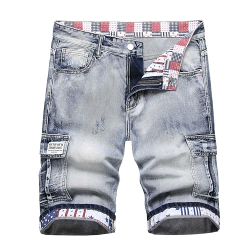 Generischestretch JeanskurzeHosenfürMännerSommerFestivalsCargohoseVintageSporthoseMode3/4 JogginghoseScharmützelhosen