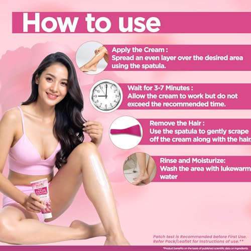 Image of Multani Naturals Rose Hair Removal Cream 60 ml (Pack of 2) | Removes Hair in Minutes | Gentle formula Enriched with Rose and Vitamin E | Painless, Easy, and Effective Hair Removal for Men and Women