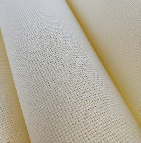 Image of KCS 6 pc of 12 inch x 18 inch(30cmx45cm) 14CT Counted Cotton Aida Cloth Cross Stitch Fabric (White+Antique White+Cream)