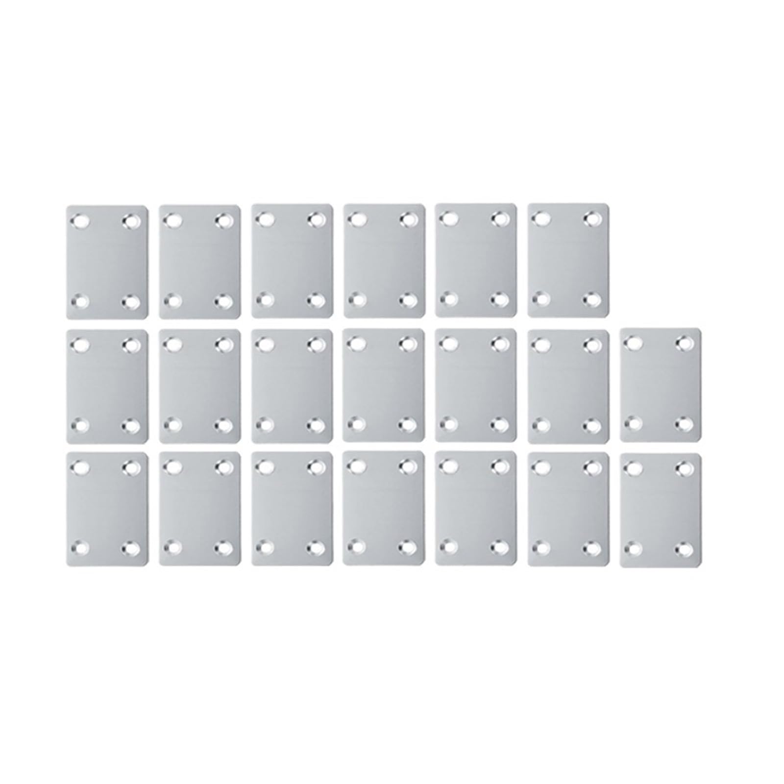 Zihdke 20Sets 10/20Pcs Stainless Steel Flat Bracket For Wood Tables Chairs Cabinets Corner Code Fixing Brackets Furniture Repair Support For Repairing(20Sets)