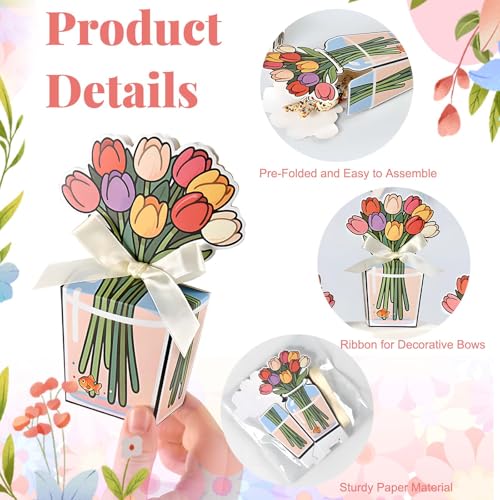 Mini sacs cadeaux 3D avec ruban pour biscuits de la fête des mères - 3