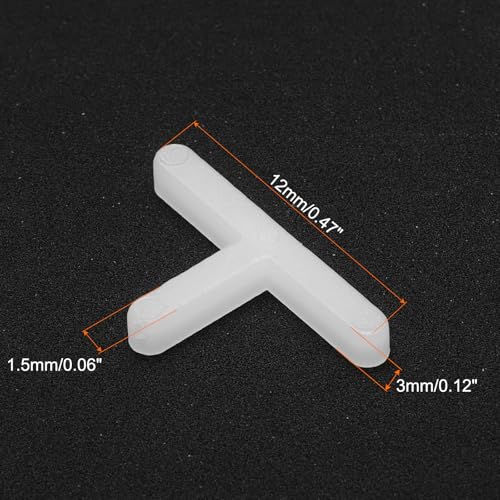 QUARKZMAN 200 Stück Fliesenabstandhalter 1,5 mm Hartplastik T-Typ Fliesen-Nivellierer Abstandhalter Installation Keramik Abstand Clips für Wandboden