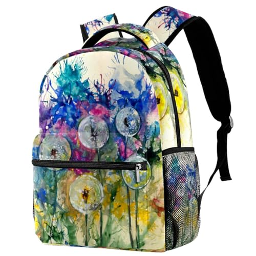 Sac à dos d'école pissenlit aquarelle pour ado et fille voyage