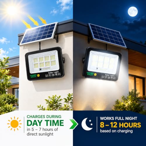 Image of Aarmee Solar Flood Light 100W, 160 LED, Peak Brightness10W, IP65