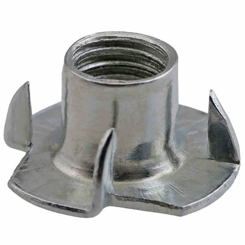 T Track Sliding Nut,Sliding T-nut Threaded,Sliding T-Nut 50pcs M3 to M12 Zinc Plated Four Claws Nut，Speaker Nut T-nut Blind Pronged Tee Nut Furniture Hardware Hammer Head(M12)