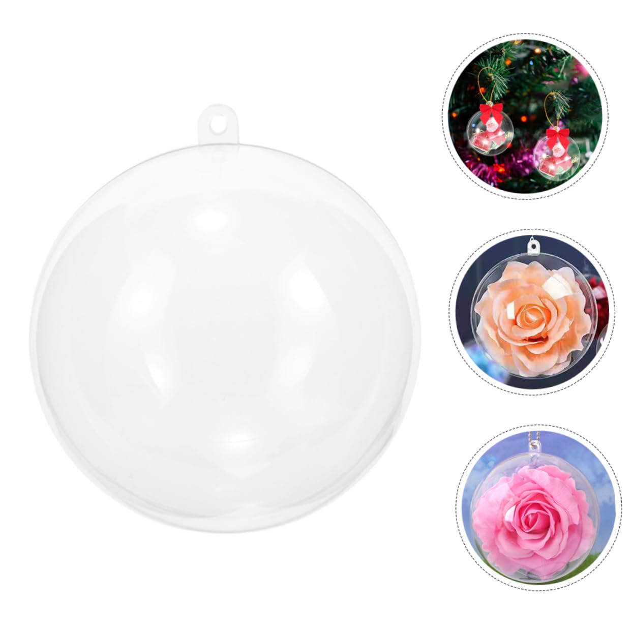 18pièces Boules De Noël DIY Transparentes Boules Rondes Vides pour Décorations De Sapin De Noël à Suspendre