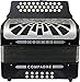 Hohner Compadre GCF COGB Accordion, Black & Silver Grille Bundle with Hohner Bag, Strap, Mini Harmonica, Juliet Music Polish Cloth & Piano Key Stickers