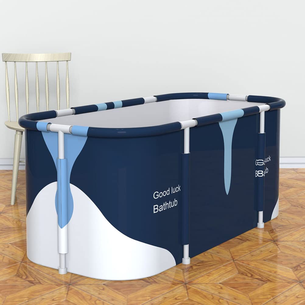 Baignoire portable pliable, grande baignoire pour adultes, baignoire familiale SPA, baignoire-douche, bain chaud, baignoire de glace pour enfants et adultes (61 * 140 * 51 cm)