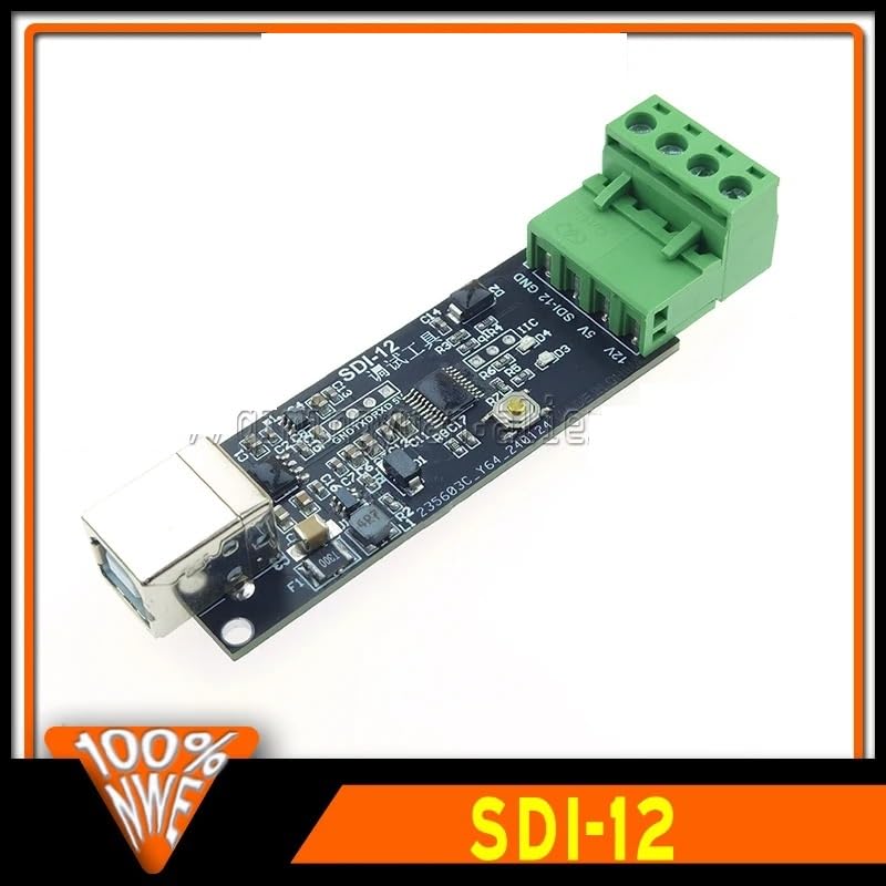 Angled view of the converter board showing the USB port and terminal block