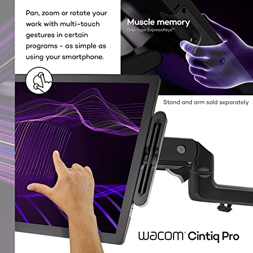 Image of Wacom Cintiq Pro 27 Creative Pen Display (4K Graphic Drawing Monitor with 8192 Pen Pressure and 99% Adobe RGB (DTH271K0A), Black