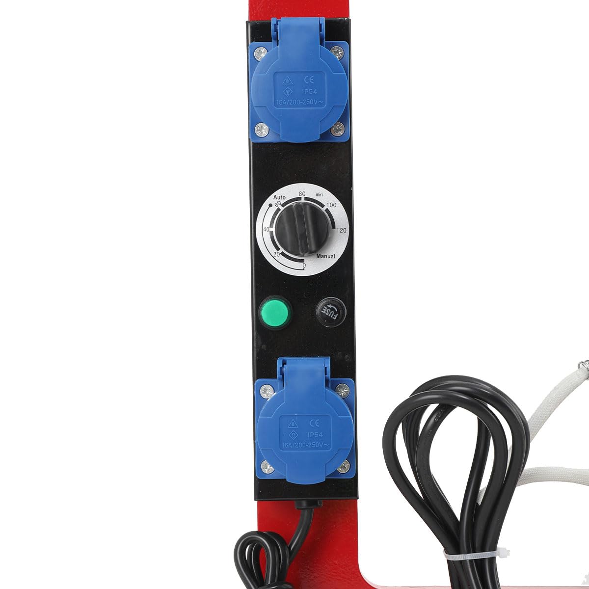 Macchina Per La Riparazione Del Riscaldamento Dei Pneumatici 2×500W, Temperatura 140℃-165℃, Timer 0-120 Min, Area 10-80 Mm, Con 8 Stampi, Ideale Per Garage E Meccanici