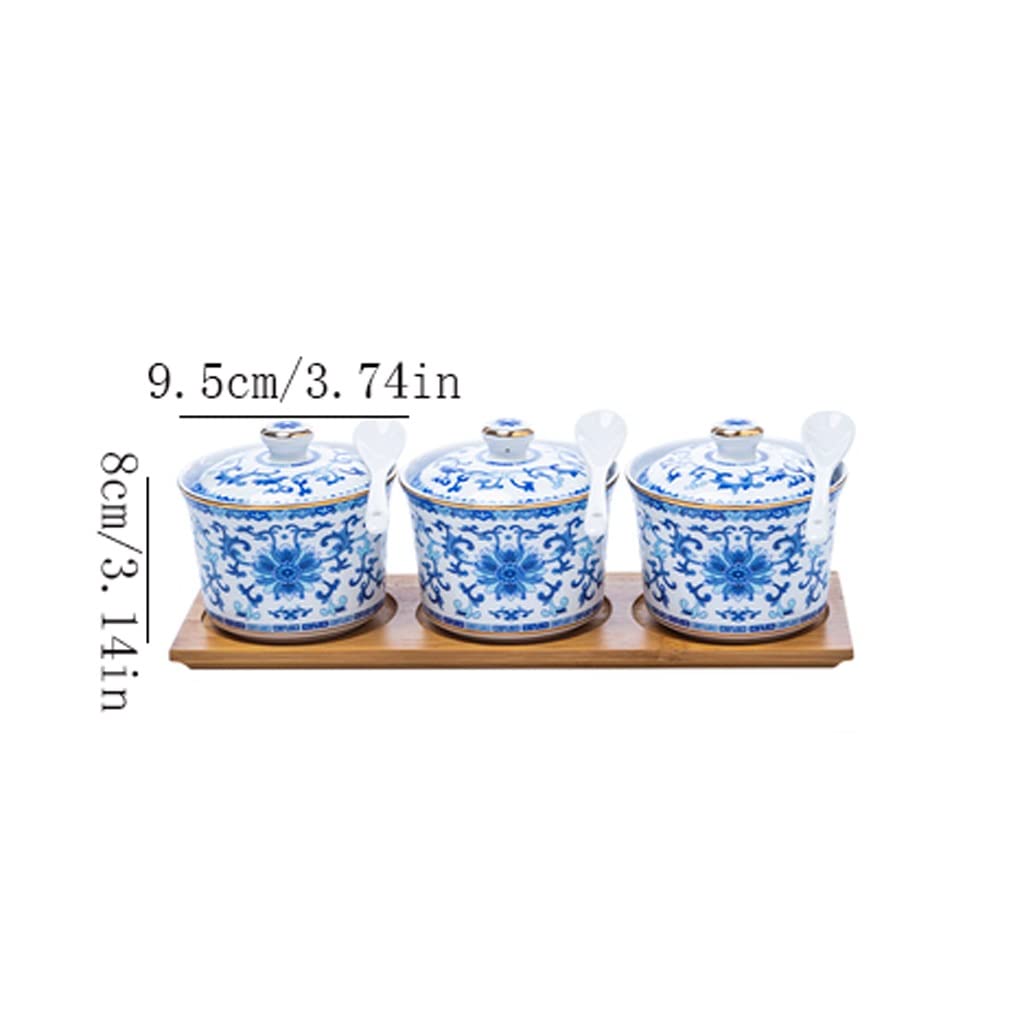 ULTRAWAVE Barattolo per condimenti in ceramica smaltata colorata barattolo per condimenti in stile cinese con coperchio, barattolo per olio e sale, per uso domestico, olio di peperoncino, condimento