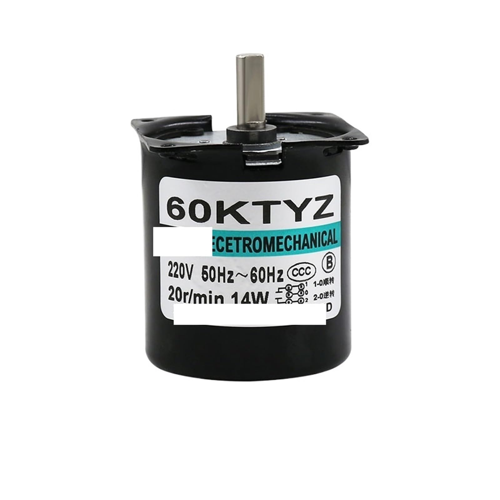 MUYTQAERG Synchronous Motor 60KTYZ Eccentric Axis 14W AC synchronous 220V 2.5rpm-80rpm CW CCW(220V 20rpm)