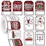 Etiquetas pegatinas, etiquetas de nombre de Navidad, 1 rollo 500 hojas auto adhesivas pegatinas de Navidad etiqueta de papel decorativo para naves