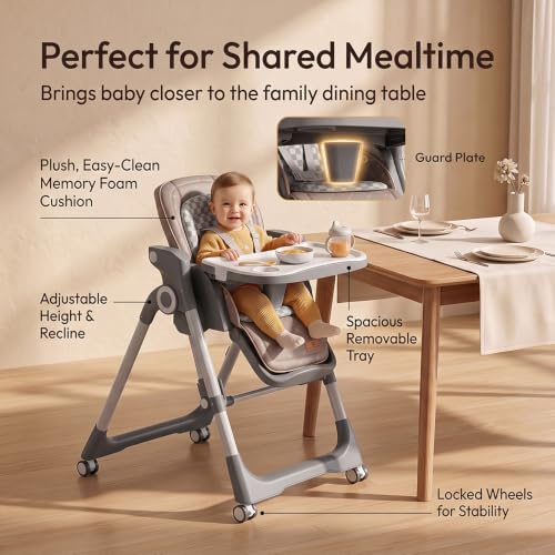 Image of StarAndDaisy Multifunctional Baby High Chair for Boy & Girl with Automatic Swing Cradle, Foldable Feeding Chair, Removable Dining Tray, Adjustable Backrest & Footrest for Infants & Toddler