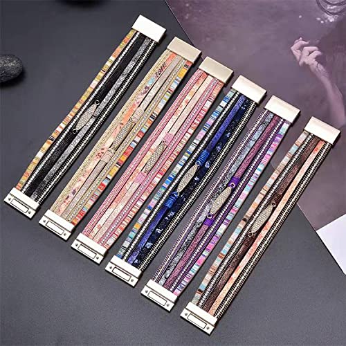 Inspirational Tree of Life Leather Bracelets for Women Boho Jewelry Gifts for Women Wristbands Cuff Bracelet Purple - Image 4