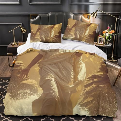 Housse de couette Jésus 3D ensemble de literie microfibre super king - 4