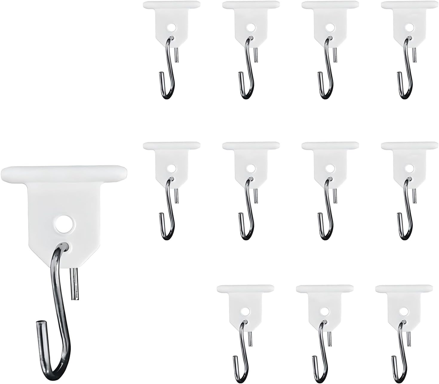 12 PCS RV Awning Hooks, Rubber Metal S Shaped Hooks for Camping Awning Lights Decor, Hanging Clothes, Plants and More, Universal Camping Tent Indoor Outdoor Accessory (White)