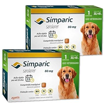 Simparic Antipulgas 20,1 A 40kg - Kit 2 Unidades