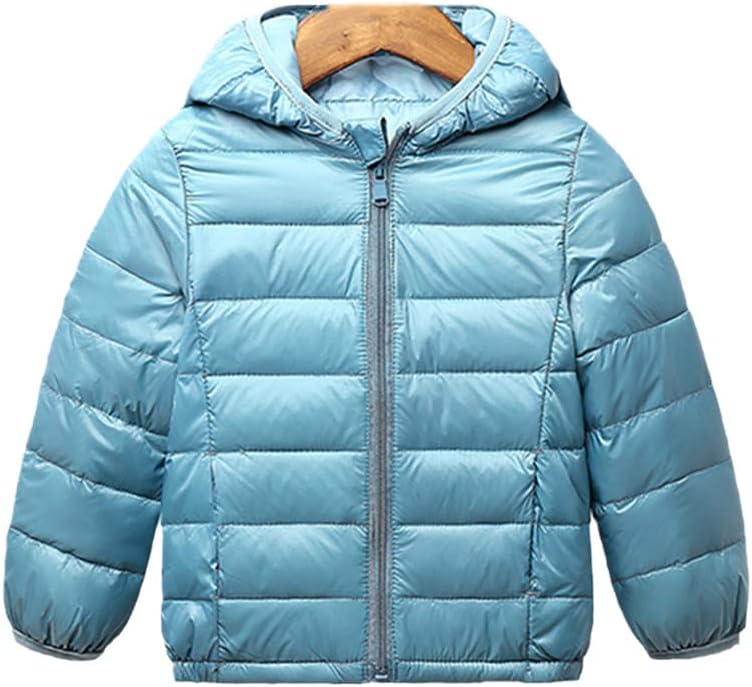 Autumn Winter Girls White Duck Down Jacket for Boys Girls Baby Lightweight Candy Casual Warm Kids Down Jacket Haze Blue 7
