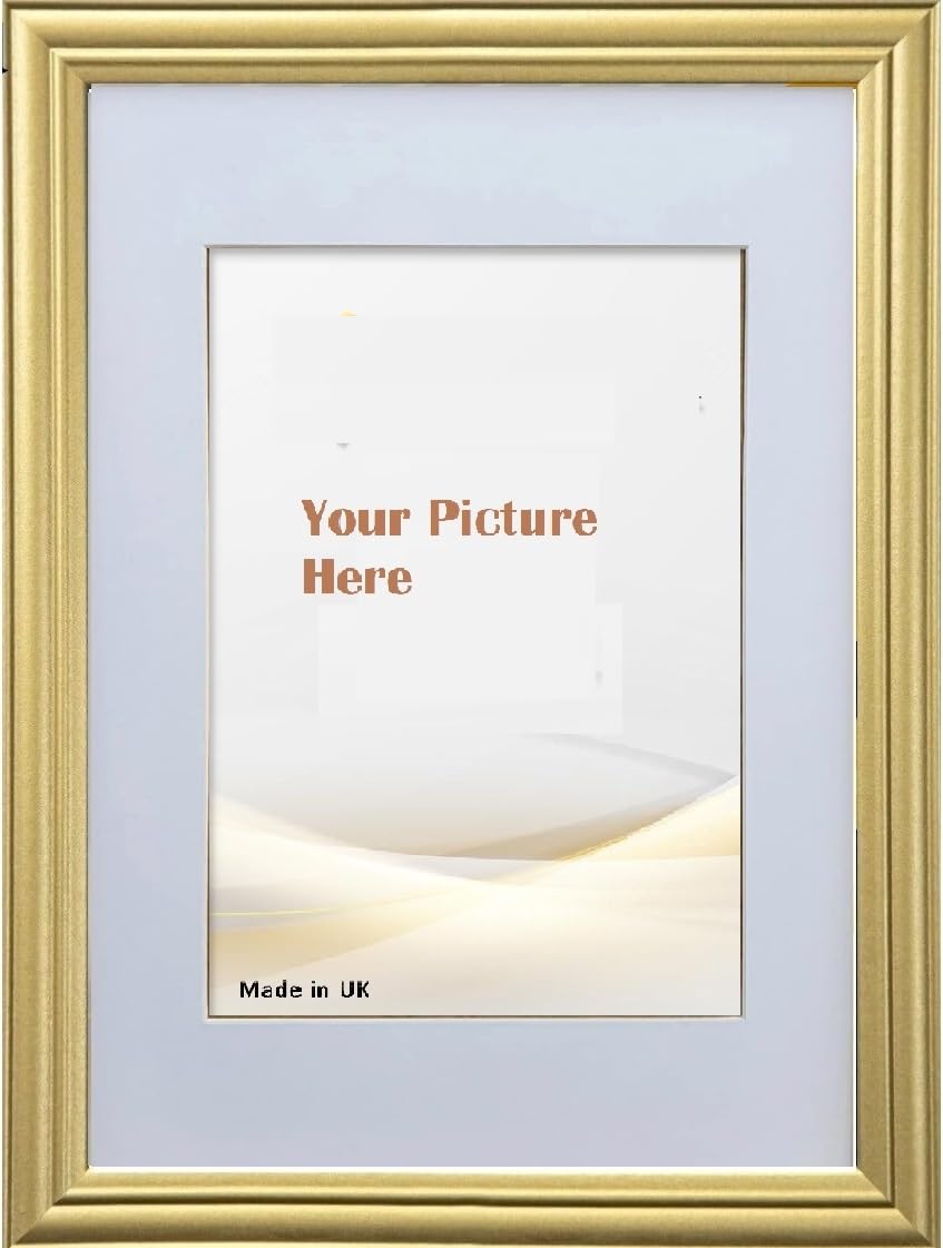 OPFR 14x11inch Antique Lw Gold frame with white mount(14x11 in frame for 12x8 in picture size)