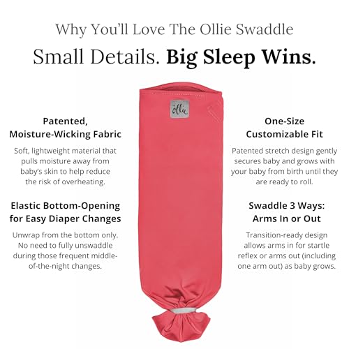 Image of The Ollie Swaddle - Adjustable Baby Swaddle for Newborns | Pediatrician-Approved for Safe Sleep | Easy Closure | Arms-Out | Lightweight, Machine-Washable | Easy Diaper Access