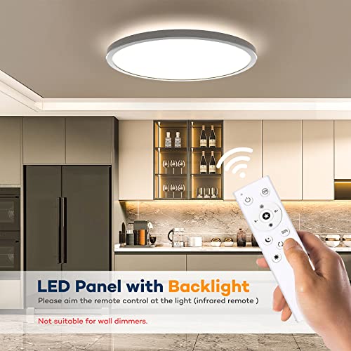 Image of BLNAN 24W Dimmable LED Ceiling Light with Remote Control, Ceiling Light 3000K-6500K (Yellow, 1 Pc)