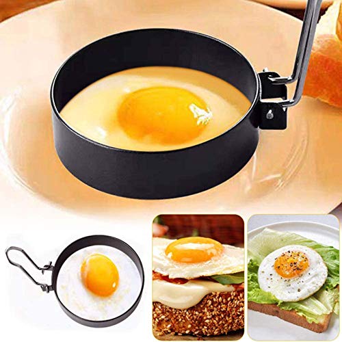 mewmewcat Anel de ovo redondo para cozinhar ovo anéis para cozinhar aço inoxidável antiaderente mold