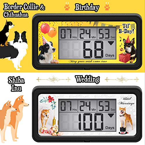 Veriss Digital 9999 Days Countdown Clock Timer With Backlight - Count Down Your Retirement, Wedding, Christmas, Vacation And All Calendar Event Dates In Your Life - Dog Collection (Black - 8 Frames) #TOP3