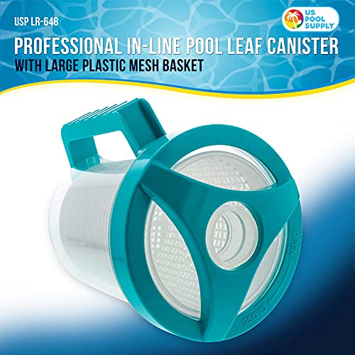 U.s. Pool Supply Professional In-Line Pool Leaf Canister With Plastic Mesh Basket - Skims Leaves, Debris - Fits Suction & Automatic Pool Cleaners #TOP1