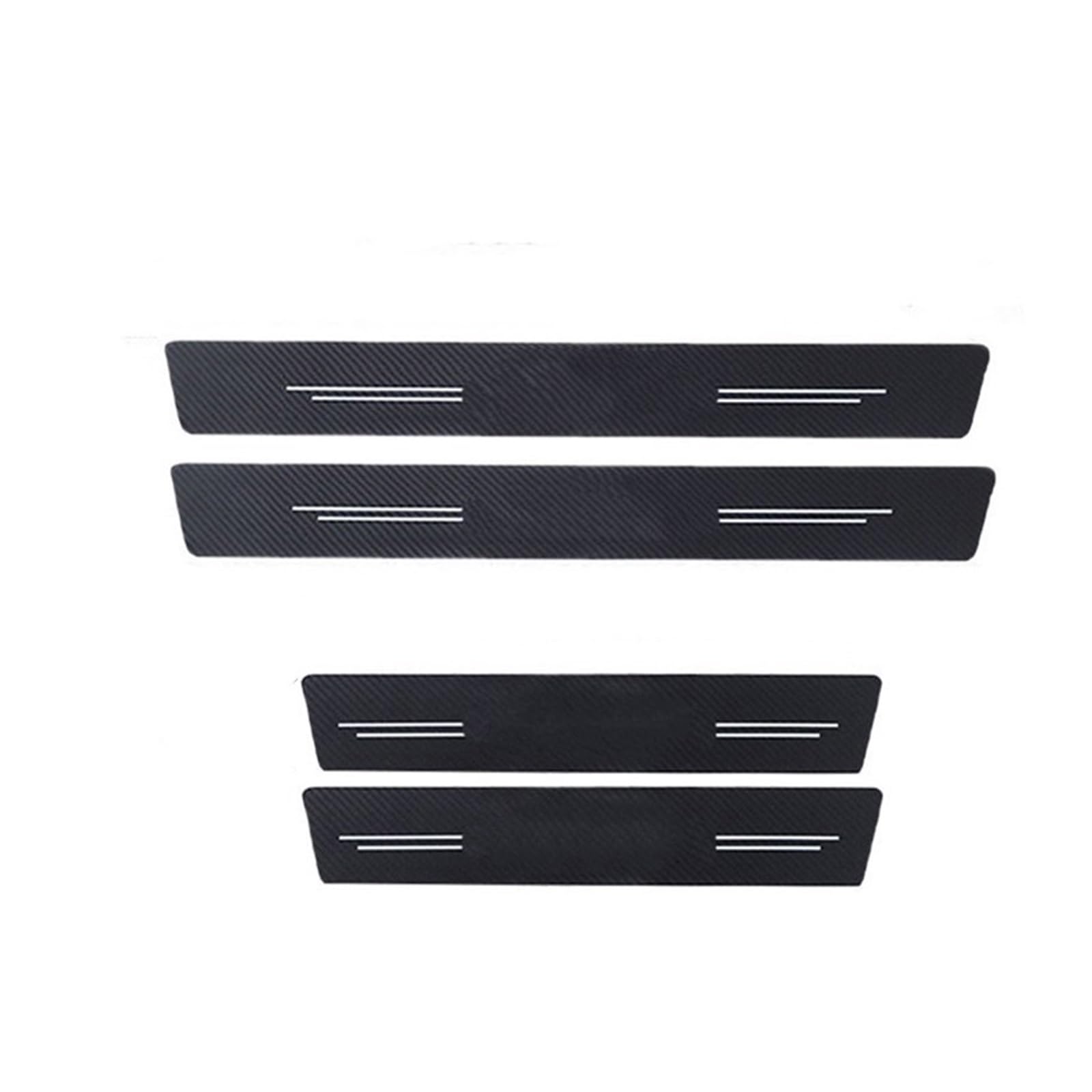 Carbon Fiber Car Door Sill Protector Film for Volvo S80 Rear Trunk Threshold Plate Scuff Stickers Waterproof Decals RESPUNEKBAH(4PCS)