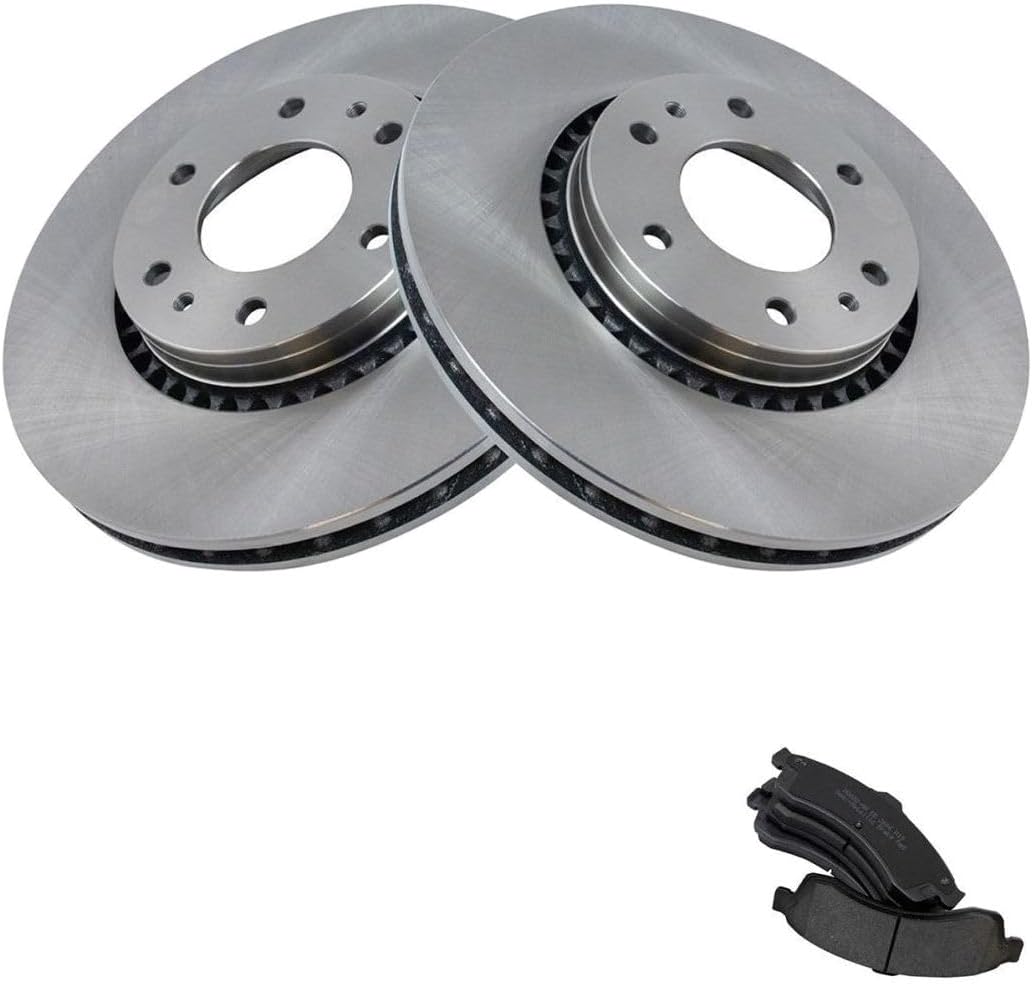 Front Metallic Brake Pad & Rotor Kit W Fits 9-7x/Envoy 2005|Ascender 2003-2006|Envoy XL/Trailblazer EXT 2002-2005|Envoy XUV/Rainier 2004-2005|SSR 2003-2005 Suv 6 Lug-Wheel Lug Count