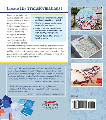 Beginner's Guide to Making Mosaics: 16 Easy-to-Make Projects for Any Space (Fox Chapel Publishing) Step-by-Step Instructions & Photography for Window Sills, Tables, Flower Pots, Picture Frames, & More - Image 2