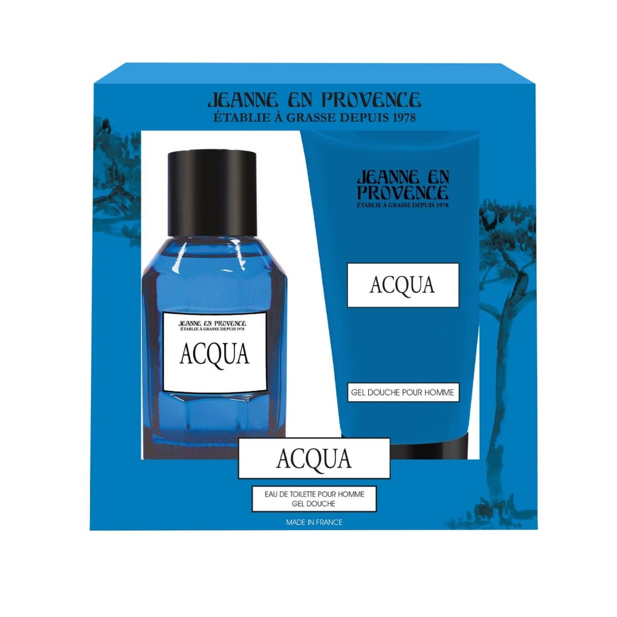 JEANNE EN PROVENCE - Cofanetto Regalo per Uomo - Acqua - Eau de toilette 100 ml + Gel doccia integrale 150 ml - Profumo Musc Santal - Prodotto e confezionato in Francia a Grasse