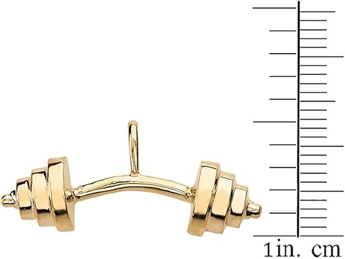 Miniatura 2 de Colgante deportivo con barra curvada para levantamiento de pesas de oro amarillo, blanco o rosa de 10 quilates o 14 quilates, elección de metal