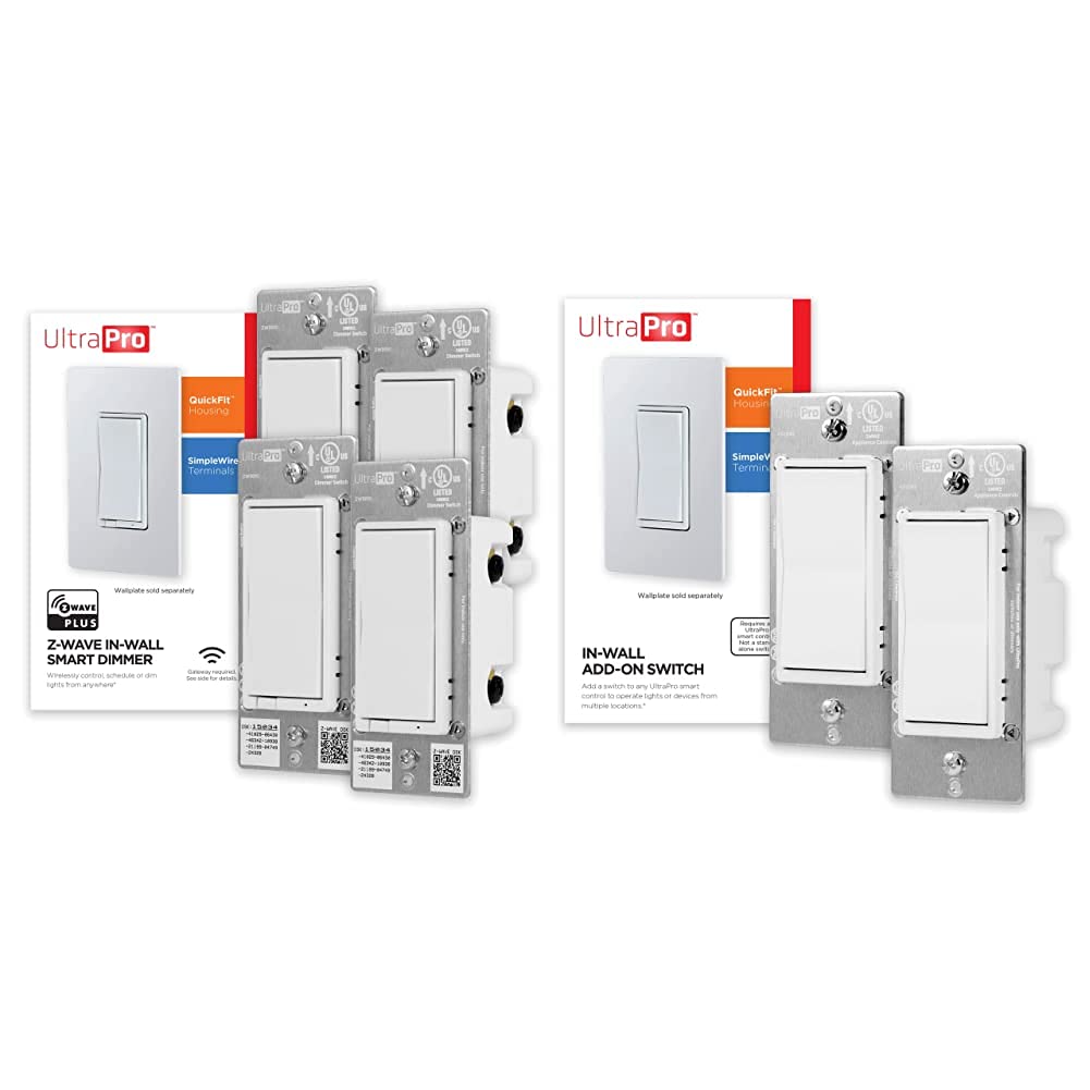 UltraPro Z-Wave In-Wall Rocker Smart Dimmer 4-Pack +