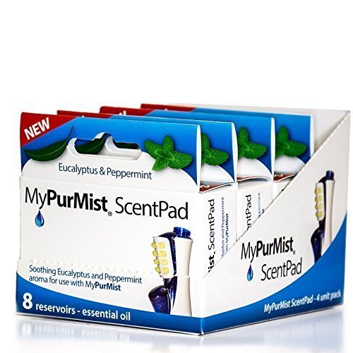 MyPurMist ScentPad Eucalyptus libera vapor balsámico con 8 depósitos pack de 4 bienestar