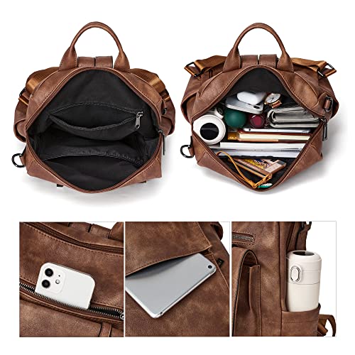 Image of OPAGE Backpack Purse for Women Leather Backpack Purse Travel Backpack Fashion Designer Ladies Shoulder Bags With Wristlets,14-in Height