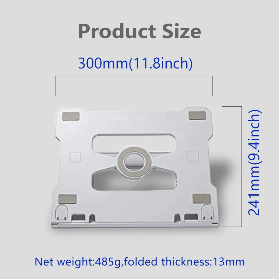 Image of URBAN KINGS Abs Plastic Laptop Stand for Desk, Adjustable 8 Angle Laptop Riser for MacBook Pro and Air 13 inch 14 inch 15.6 inch inch, Desktop Ergonomic Foldable Portable Air Vantilated Computer & Notebook Stand